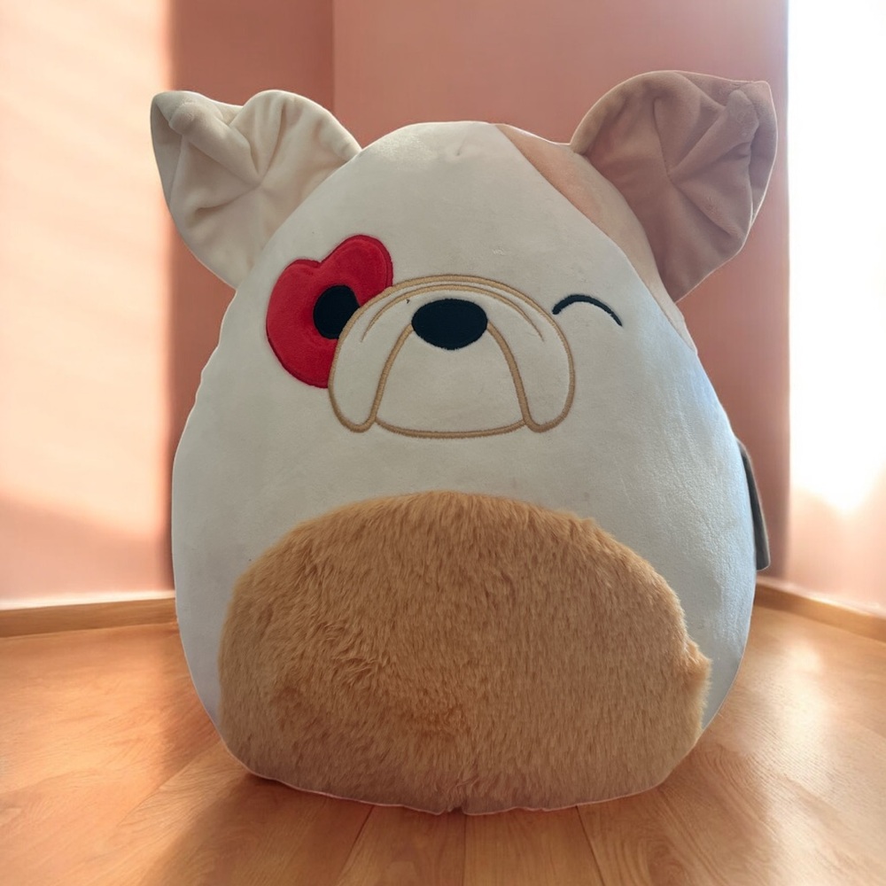 Squishmallows Brock Dog Plush‎ 14” NWT Valentine Heart Eye Kellytoy Jazwares